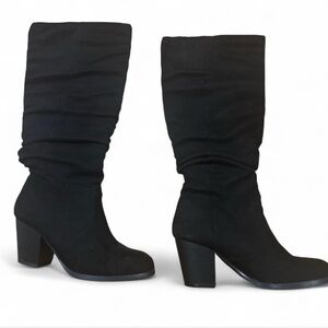 Qupid Black Heeled Boots